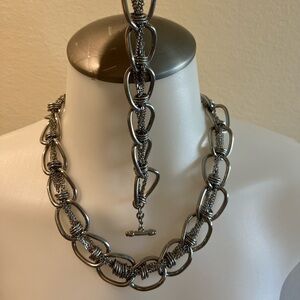 410. CHICO’S LINK STATEMENT NECKLACE & BRACELET SET